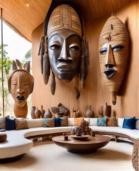 Africký interiér lobby baru Zanzibar