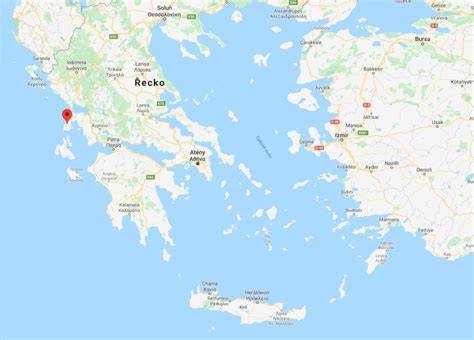 Řecký ostrov pobřeží a turistická mapa