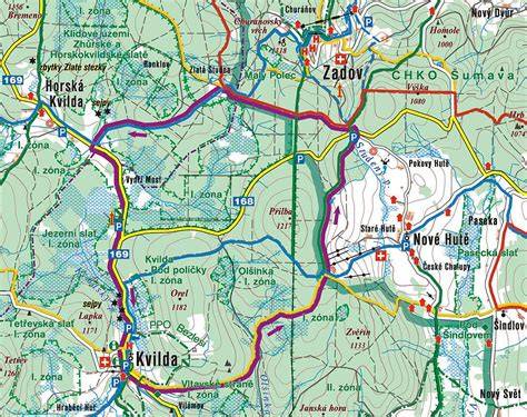 Turistická mapa Šumavy pěší trasy