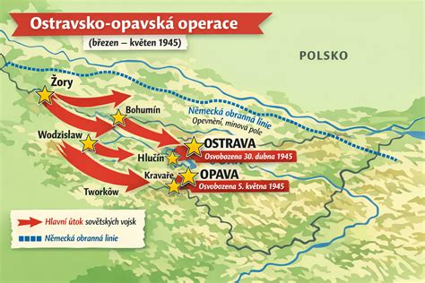 Mapa Ostravsko-opavské operace 1945
