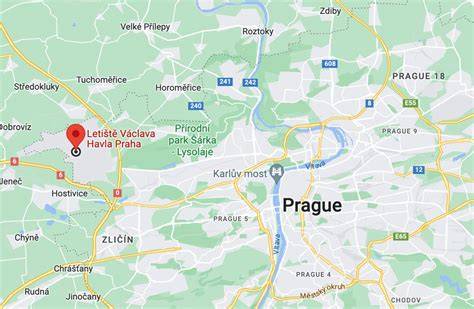 Mapa dopravy letiště Praha Anděl