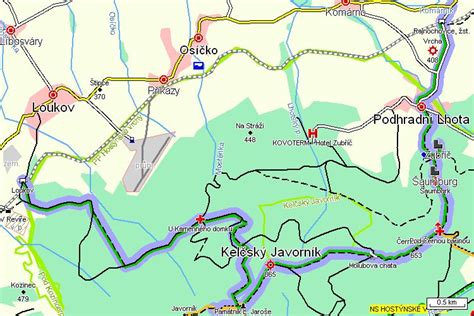 Turistické trasy na Kelčský Javorník mapa
