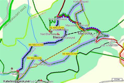 Turistická mapa trasy Vilémovice Macocha