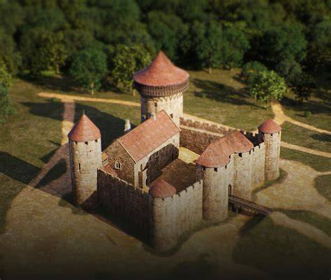 Písčitá pláž Nei Pori středověký hrad