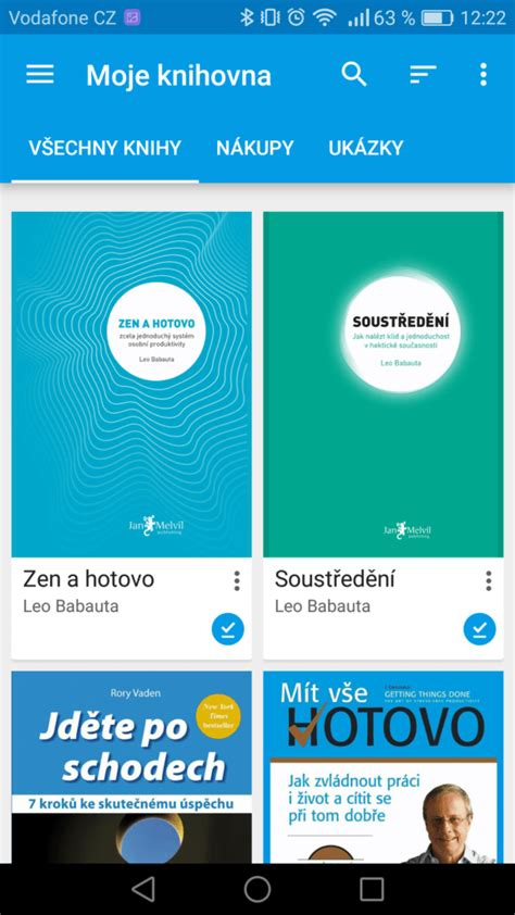 aplikace Knihy Google Play v telefonu