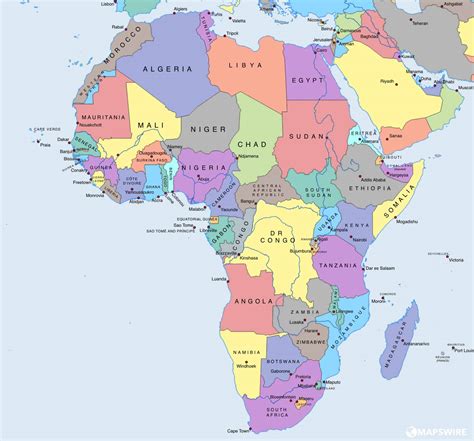 Mapa Afriky a okolních oceánů