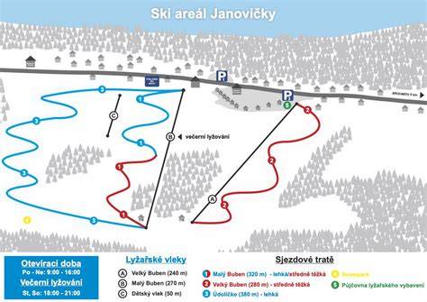 mapa lyžařského areálu a sjezdovek