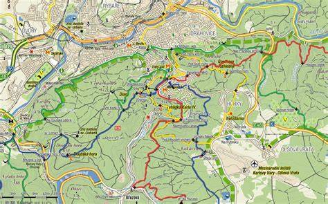 Karlovy Vary lázeňské lesy turistická mapa
