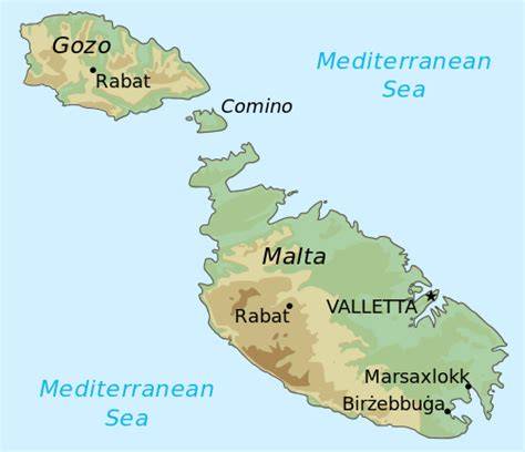 Mapa pobřeží Malty
