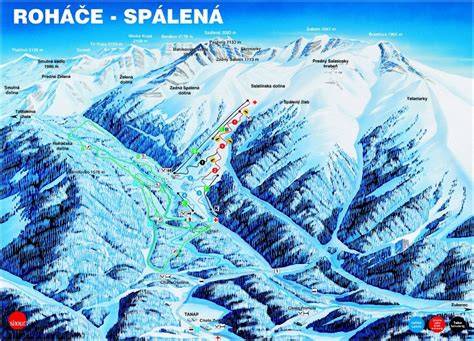 Mapa lyžařského areálu Roháče Spálená