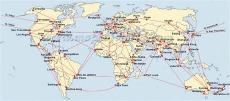 Mapa leteckých tras do Memphisu