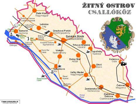 Žitný ostrov termální lázně mapa