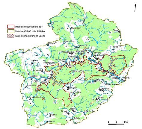 Mapa CHKO a národního parku Křivoklátsko