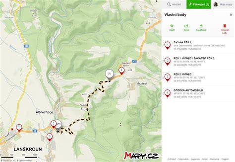 Mapa trati Albrechtický kopec Laudon