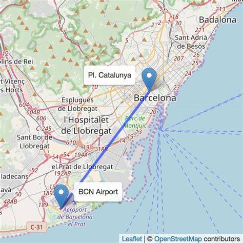 Mapa terminálů letiště Barcelona-El Prat