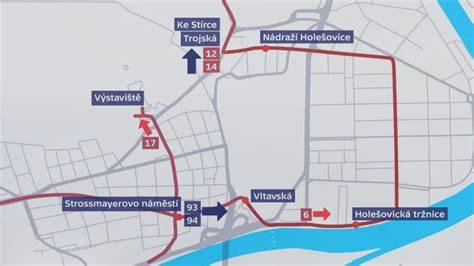 Mapa trasy graffiti v Holešovicích
