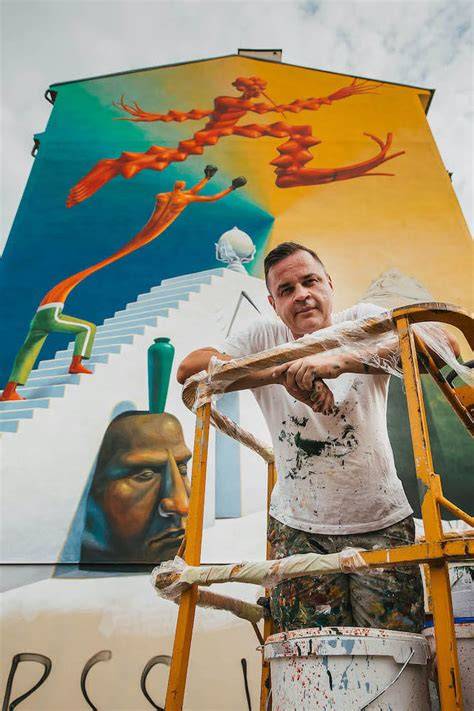 Chasing the Red Demon mural v Holešovicích