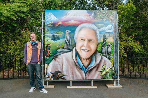 Tim Marsh mural David Attenborough The FIZZ