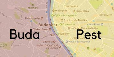 Mapa Budapešti Buda Óbuda Pešť