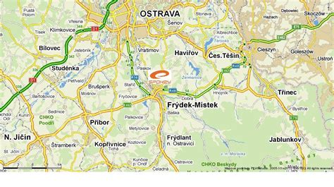 Mapa autobusových zastávek Místek Palkovická