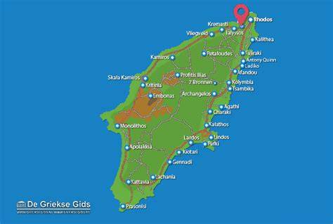 Mapa Ixia Ialyssos Rhodos pobřeží