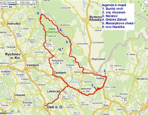 Turistické výlety Orlické hory mapa